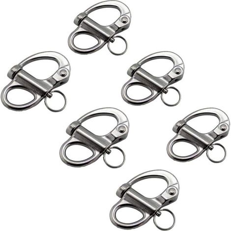 6pcs Swivel Snap Hook Shackle Quick Links in 316 Stainless Steel Hardware for Kayak Canoe Yacht Boats (69mm) (1/5)
