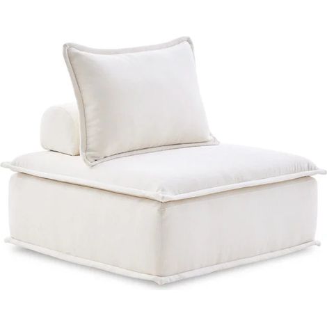 Chauffeuse tissu microfibre beige avec dossier amovible – LYS (1/5)