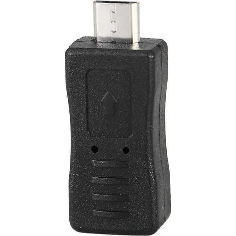 Adaptateur micro USB mâle vers micro USB femelle pour téléphone portable-Black (1/3)