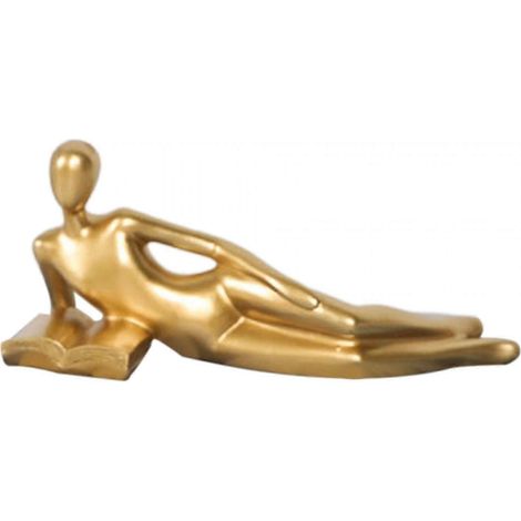 Denker-Statue aus Kunstharz, goldene Dekoration, Sammlerstück, kreative Tischdekoration, Skulptur für Bücherregal, Bibliothek, Hotel, Arbeitszimmer, Büro-Lying on Side (1/5)