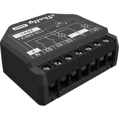 Shelly 2PM Gen3 interruptor inteligente negro domótica