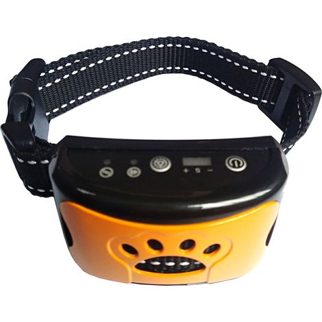 QAZQA Collier Anti-Aboiement pour chien, Collier de Vibration sensible réglable automatique pour grands chiens (orange) (1/5)