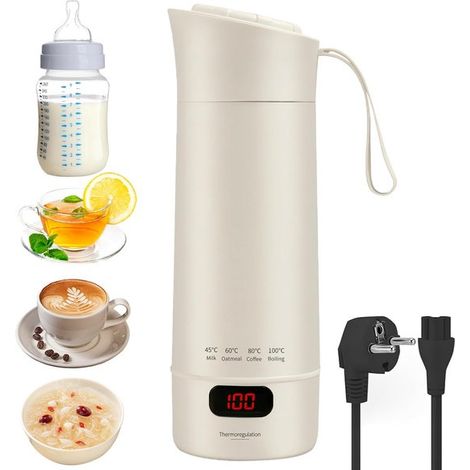 Mini bollitore da viaggio portatile da 400 ml, elettrico con 4 impostazioni di temperatura. (1/5)
