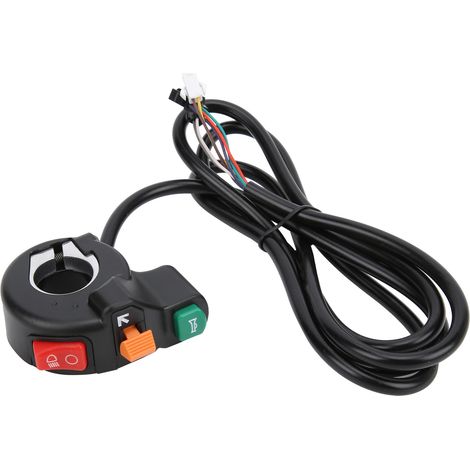Interrupteur 3 en 1 pour moto et vélo électrique, avec klaxon, clignotants et phare, pour guidons de 22,5 mm de diamètre (1/5)