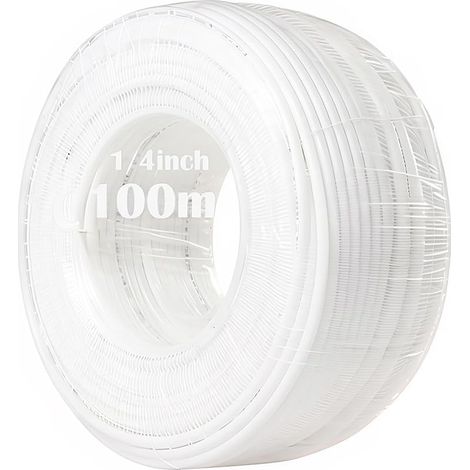 Tuyau Frigo, 100 mètres de Tube de diamètre 1/4"/ 6.3mm, Réfrigérateur tuyau, pour réfrigérateur et Machine à Glace, systèmes d'eau à Osmose Inverse (1/5)