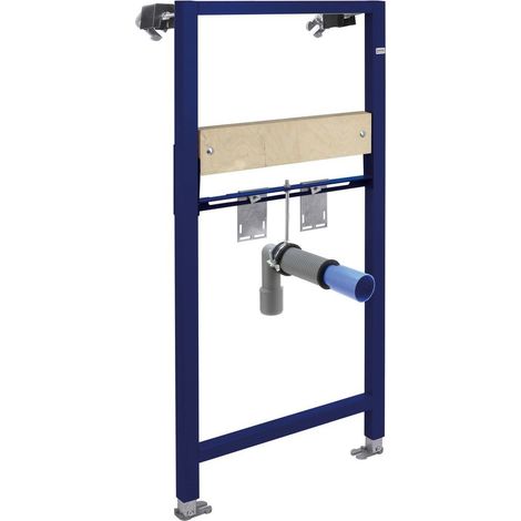 Bâti-support lavabo avec plaque en bois