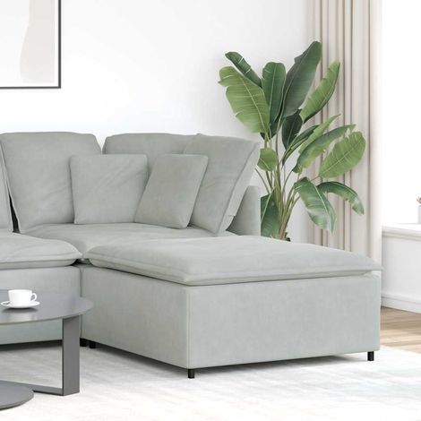 Teenpull – Modulares Sofa Fußhocker-Modul Hellgrau 100x100x48 cm (1/5)