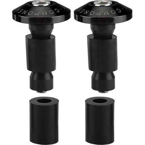 22 mm (7/8 Zoll) Motorrad-Lenkerendkappen für ATV-Offroad-Rennen, schwarz (1/5)