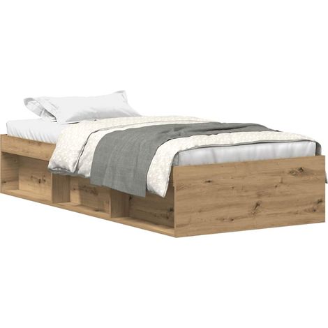 vidaXL Giroletto senza Materasso Rovere Artigianale 90x190cm (1/5)