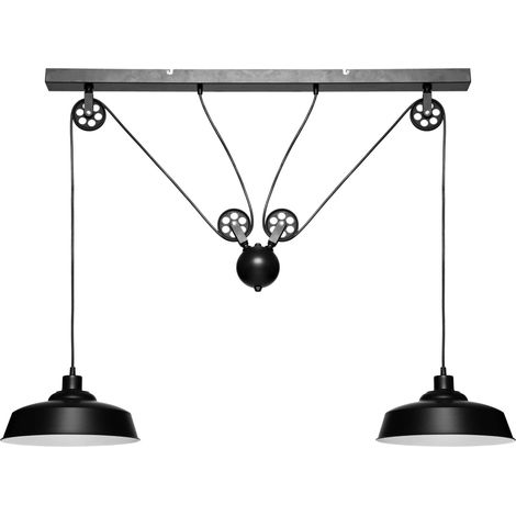 Hängeleuchte EZIO, Metall, schwarz, H. 60 cm (1/5)