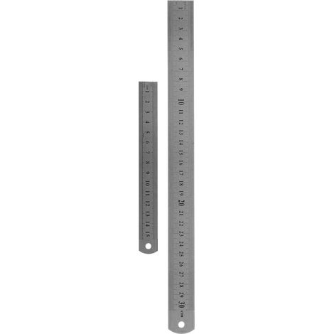 Règle double face en acier inoxydable, 2 pièces, outil de mesure (1/5)