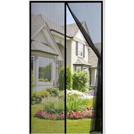 Magnetic Mosquito Net Door 120x210cm Black Anti Fly Curtain Automatic Closing for Balcony Door Cellar Door Terrace Door, Stronger Magnets, Adhesive Installation without Drilling (1/5)