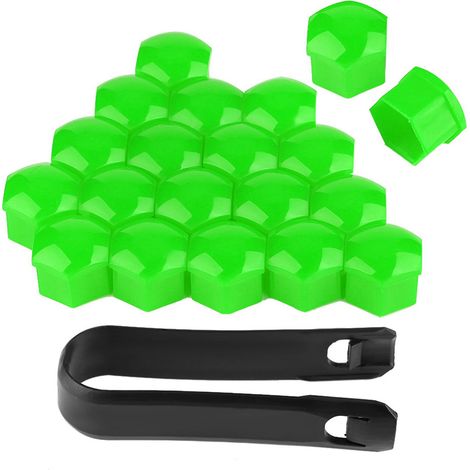 Denash Bouchons d'écrou de Roue de Voiture de 19mm, Installation Facile pour Filtre à Air, Couvercle de Protection pour Toutes Les Vis de 19mm (Green) (1/5)