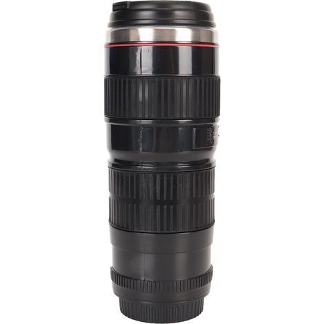 Tasse café objectif appareil photo, mug isotherme en acier inoxydable avec couvercle étanche, tasse voyage photographe noir pour hommes et femmes (1/5)