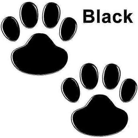 Lot de 2 autocollants auto pour voiture, motif patte d'animal 3D (chien/chat), en PVC noir. (1/5)