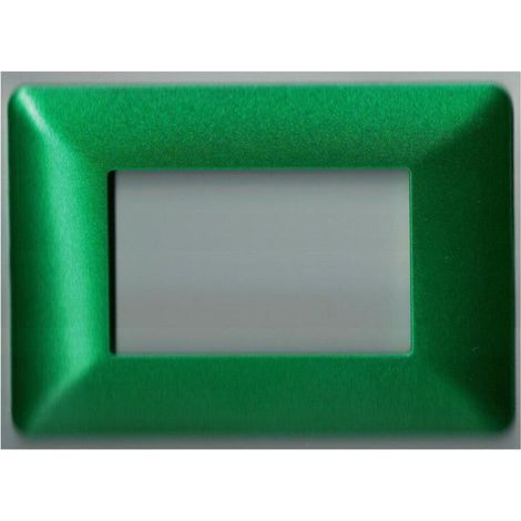 YMYNY Plaques ABS pour modules Matix Series compatibles Bticino 3, 4 et 6 Couleur - Vert - 3 trous -