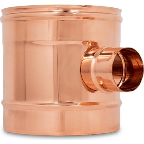 MAKA Raccordo a T 90° Ridotto a MP 80 Canna Fumaria Doppia Parete Aria Inox Rame Ø 200 mm (esterno 250) (1/5)