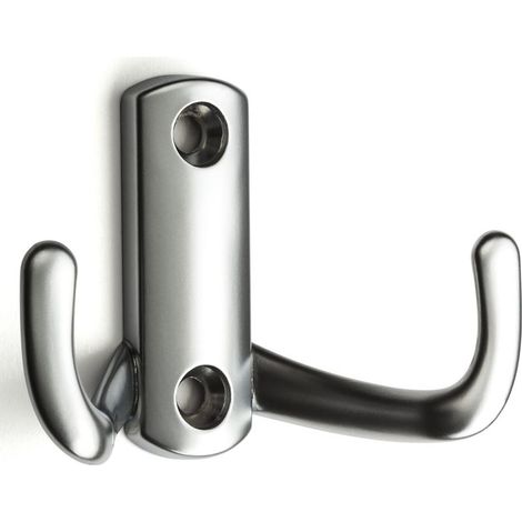 Porte-manteau Julie Chrome Mat Inox/Laiton/Métal L25xP70mm Patère Vestiaire Entrée Couloir Court (1/2)