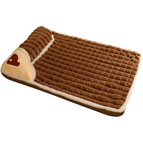 Hundeschlafmatte mit Nackenschutz, herausnehmbarer Hundebox für optimalen Komfort im Innenbereich, braun, Größe L. (1/5)