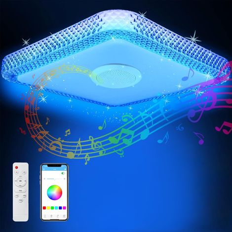 30 W Dimmable RGB LED Ceiling Light, Bluetooth Speaker, RGB Colour Changing, Modern LED Lamp for Bedroom, Bathroom, Living Room, Children's (1/5)
