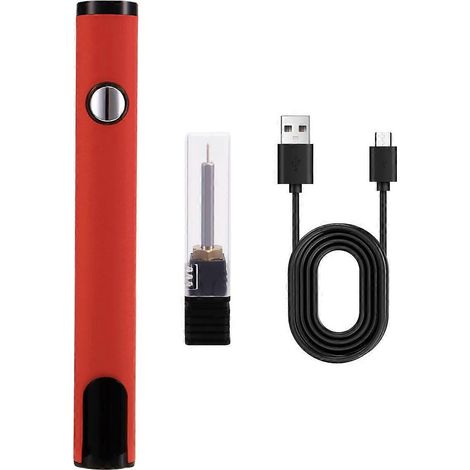 Kit de soudage électrique rouge avec stylo à batterie et filetage 510 (1/5)