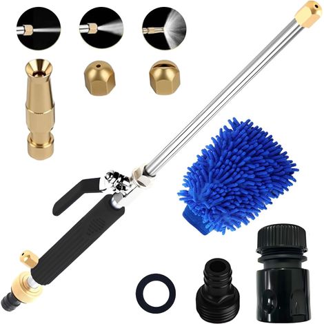 Testa per tubo ad alta pressione, lancia ad acqua ad alta pressione per tubo da giardino, idrogetto ad alta pressione, pistola ad acqua ad alta pressione con ugello, pulitore ad alta pressione (1/5)