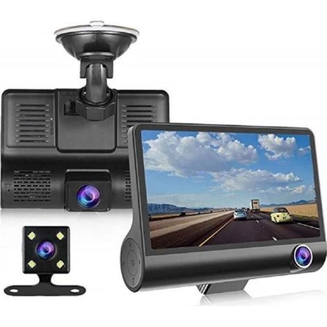 Caméra Embarquée Voiture Grand Angle 170°,Dashcam Voiture GPS Full HD 1080P,Trois lentilles,Écran 4 Pouces -Dash Cam avec Module GPS (1/4)