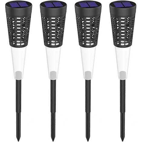 Lampe solaire d'extérieur, lampe solaire LED à couleurs changeantes clignotantes, lampe solaire de jardin pour allée, cour, A (1/4)