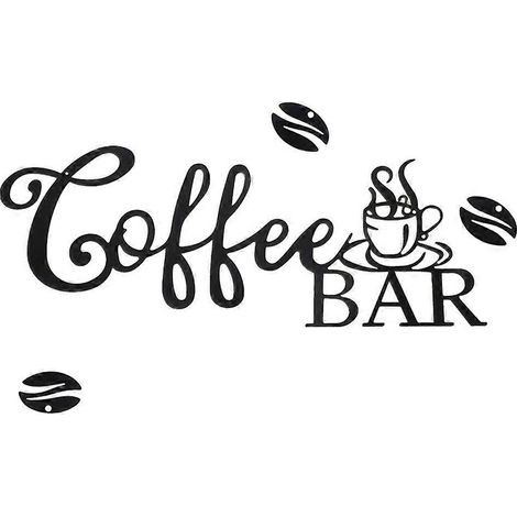 Wandskulptur eines Metallschildes für eine Kaffeebar, Wortbuchstaben-Schild, hängende Wanddekoration