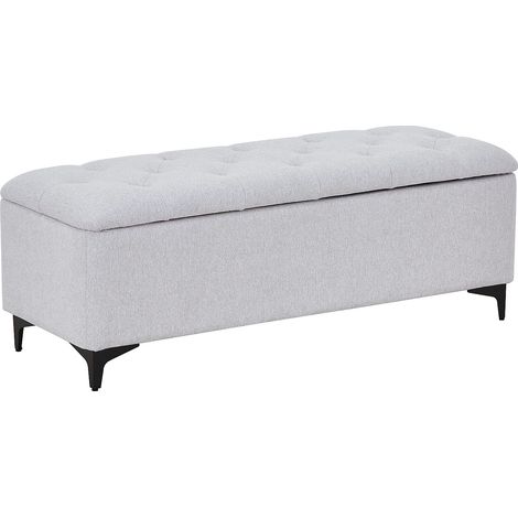 Panca contenitore Tessuto Beige - SABILO (1/5)