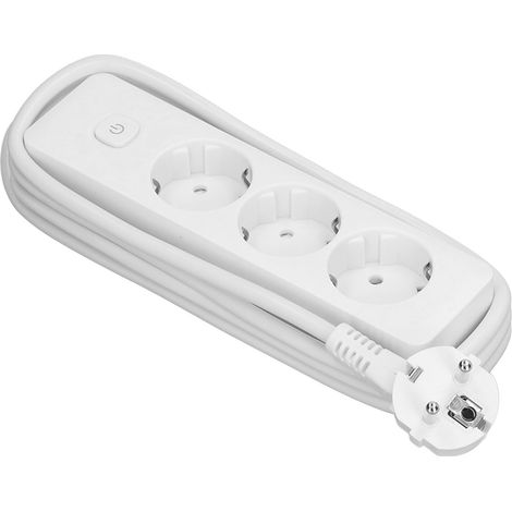 Prise multiple 2200W 10A 250V, bloc 3 prises avec prise EU, boîtier de connexion mural, multiprise 3 sorties, norme CE, SF008-3. (1/5)