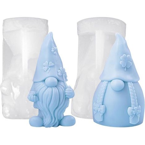 Lot de 2 moules en silicone 3D - Moule en silicone de Noël - Pour béton - Pour le moulage - Bricolage - Décoration de cadeau de (1/5)