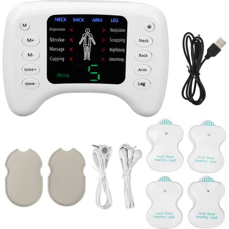 Stimulateur Musculaire Électronique 15 Niveaux 8 Modes avec Minuterie et Double Sortie (1/5)