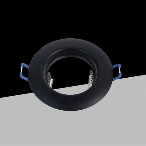 TRADE SHOP - Portafaretto Ad Incasso Fisso Supporto Tondo Per Faretti Lampada In Alluminio P32 - Nero (1/2)