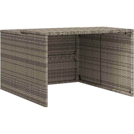 Robot Mower Garage Grey 86x90x52/57 cm Poly Rattan vidaXL