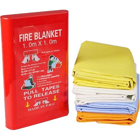 Lot de 4 Couvertures Anti-Feu en Fibre de Verre 39 x 39 cm, Couverture Ignifuge d'Urgence, Protection Incendie, Survie Sécurité, Écran Anti-Flammes (1/5)
