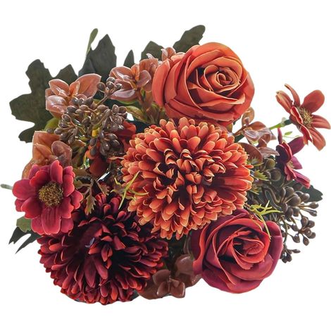 Bouquet Artificiel - Hortensia Et Roses - Décoration Intérieure Maison Bureau Mariage Photographe - 31 cm - 1 Pièce (1/5)