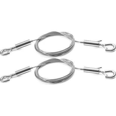 2Pcs Adjustable Picture Hanging Wire - Heavy Duty 1m x 1.5mm Stainless Steel Kit for Mirrors, Lamps, Billboards and More (1/5)
