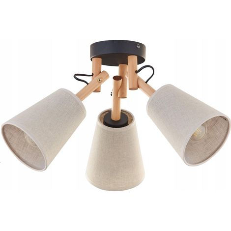 TK Lighting Vaio 574 lámpara de techo negro madera clara gris-beige