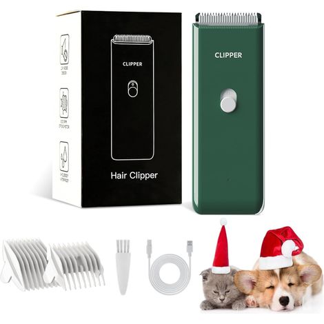 tondeuse pour chien, kit de toilettage pour chien rechargeable et sans fil, tondeuse pour chat, tondeuse pour animaux de compagnie, rasoir pour chaton/chiots,Vert (1/5)