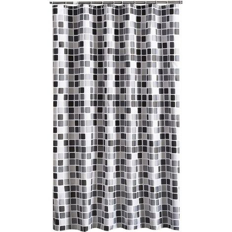 Rideau de douche 200 x 220 cm (L x H), rideaux de douche anti-moisissure, anti-bactérien, déperlant, doublure, tissPolyester doux, rideaux de bain, rideau fait de beaux motifs pour salle de bain, toil (1/5)