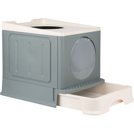 – Bac à litière fermé pour chat XXL avec tiroir – Dimensions 48x39x34cm – Plastique PP et PC – Nettoyage facile et hygiène optimale