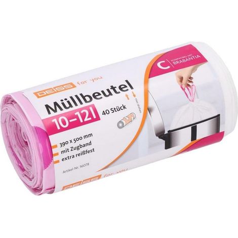 Sacs poubelles avec cordon 10 - 12 litres