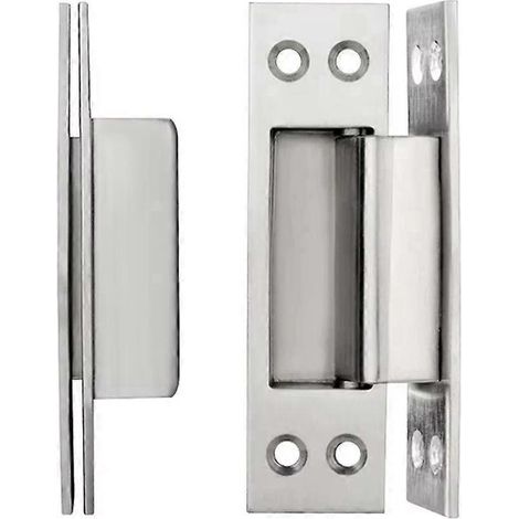 Porte dissimulée de 12,7 cm (5 pouces) avec panneau en bois et acier inoxydable dissimulé, cadre de porte dissimulé et charnières dissimulées. Argent. (1/5)