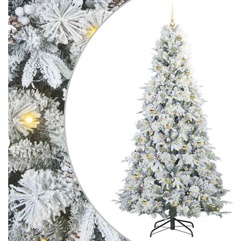 Sapin de Noël,Arbre de Noël Artificiel à Branches Articulées Vert 240 cm CFW74137 (1/5)
