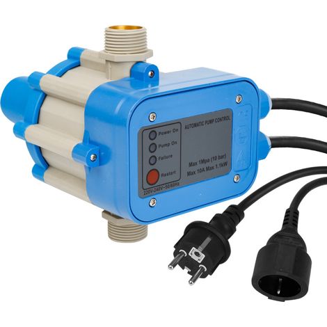 Swanew – Pressostat 10bar pour pompe de jardin – Câble 1,5m – Clapet anti-retour intégré – Protection marche à sec IP65