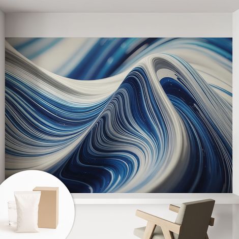 Papier peint intissé pour salon chambre à coucher peint imprimé pour mur - Colle incluse gratuite Abstraction harmonieuse 152x104 cm (1/5)