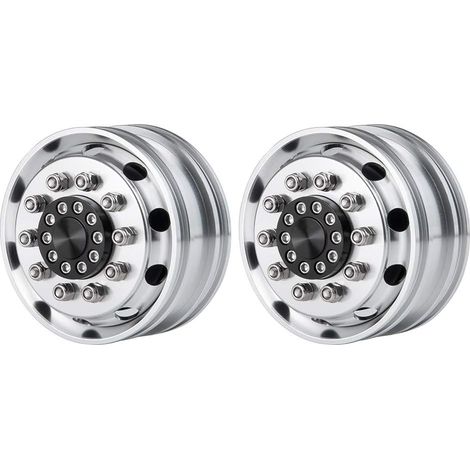 Lot de 2 Jantes Avant en métal pour remorque 1/14 RC Tracteur Escalade (1/5)