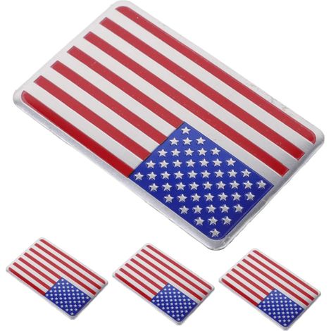 Pieces Large Reflective American Flag Metal Decals for Car