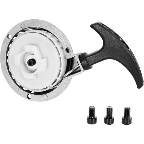 Démarreur à rappel en alliage d'aluminium pour 40/44-6 2 temps 47cc 49cc Mini Moto Chopper ATV Quad, Nylon Cog Mini Easy Pull Starter with Screws Silver (1/5)